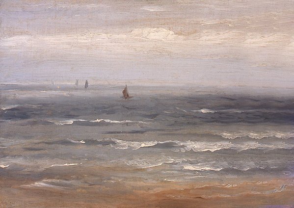 Kuzey Denizi (kart üzerine yerleştirilmiş tuval üzerine yağlıboya) by Andreas Achenbach