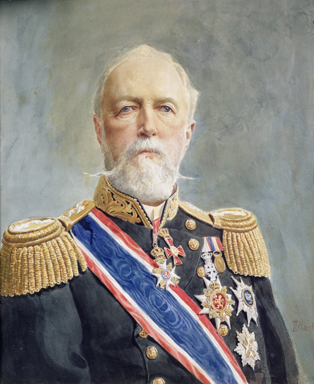 Kral Oscar II (kağıt üzerine sulu boya) by Andreas Bloch