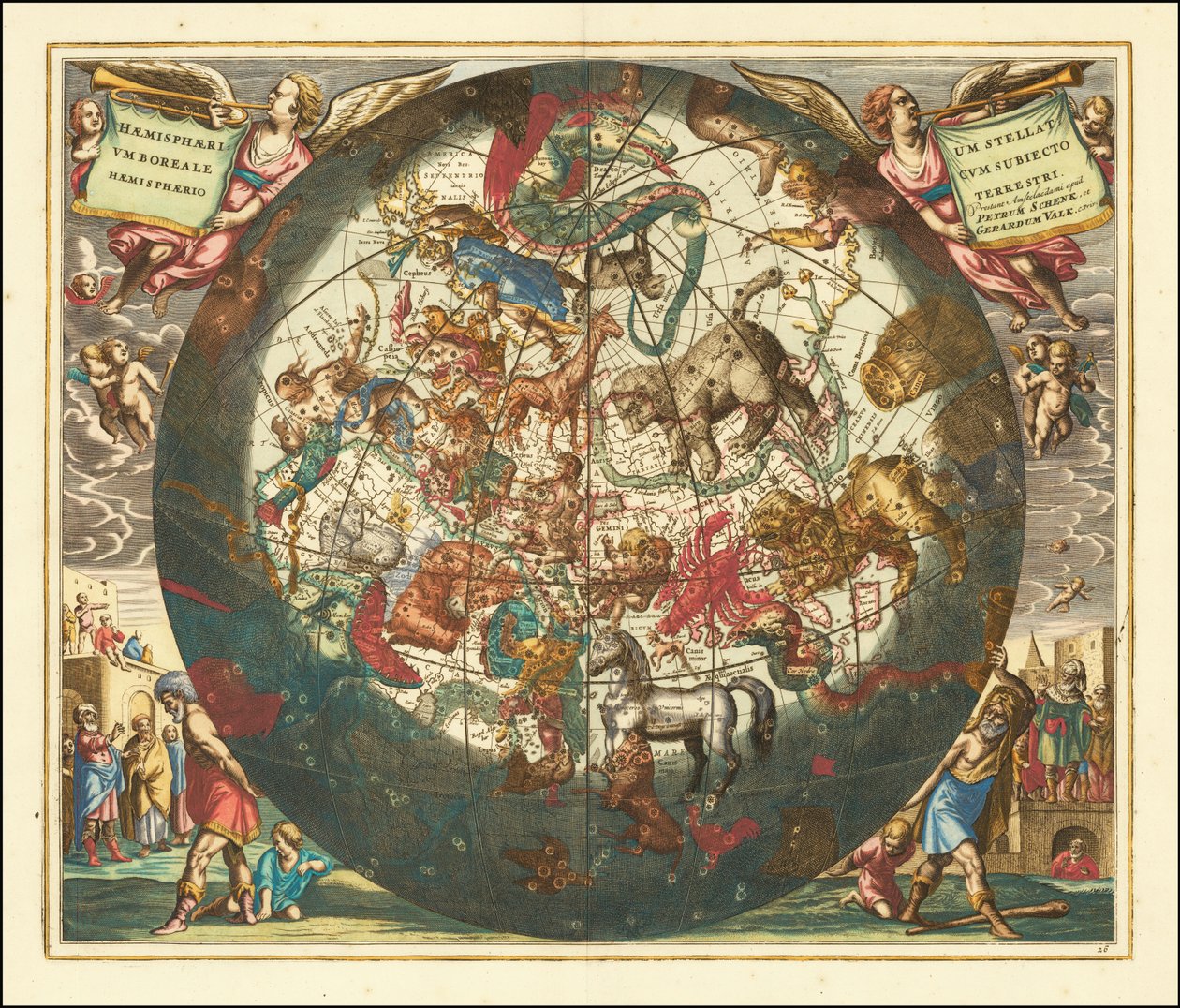 1660 Kuzey Gökyüzü Gök Haritası by Andreas Cellarius