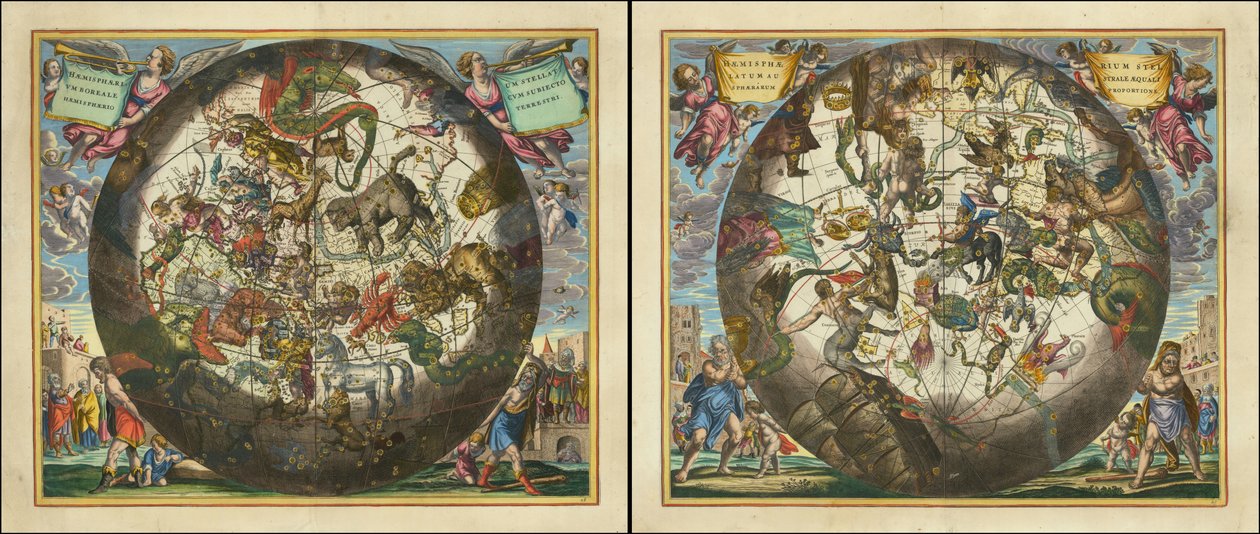 Haemisphaerium Stellatum Boreale Cum Aequali Sphaerarum Proportione - Haemisphaerium Stellatum Australe Cum Aequali Sphaerarum Proportione by Andreas Cellarius