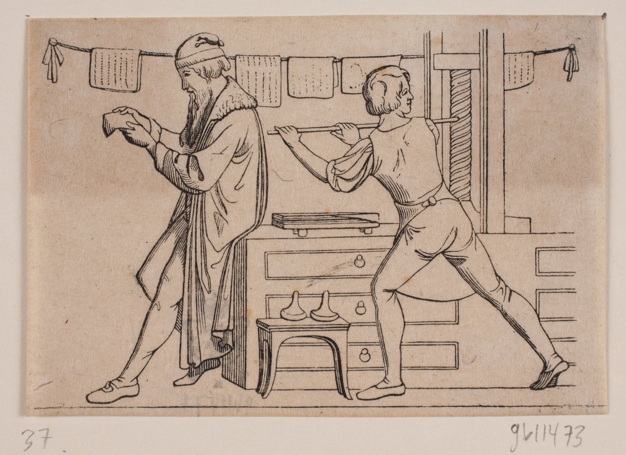 Johannes Guttenberg atölyesinde by Andreas Flinch