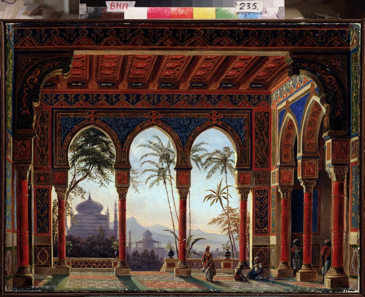 Ruslan ve Lyudmila operası için sahne tasarımı M Glinka tarafından - Resim Andreas Leonhard Roller (1805-1891), tuval üzerine yağlı boya by Andreas Leonhard Roller