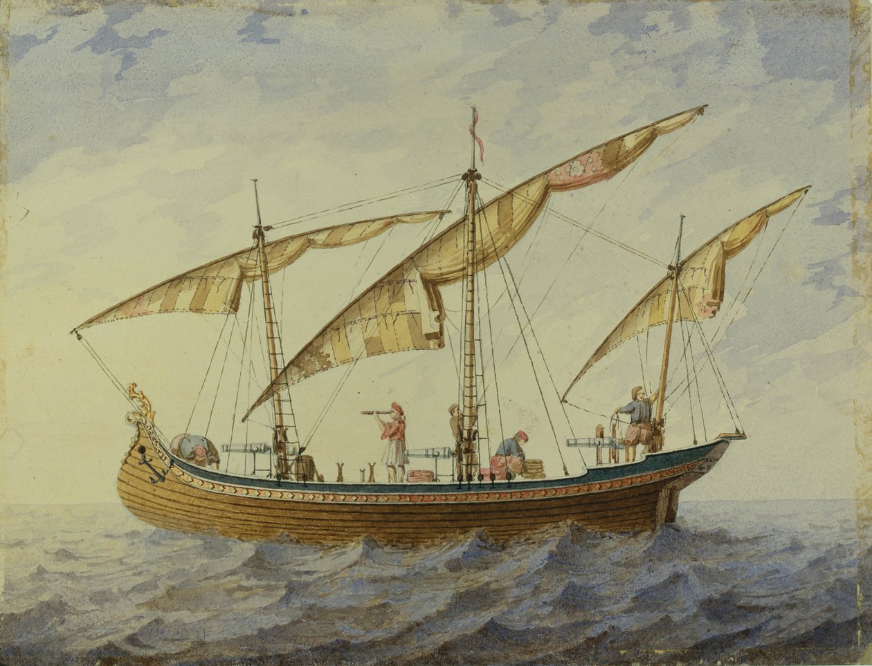 A. Adam tarafından Corsair balesi için sahne tasarımı, 1863 by Andreas Leonhard Roller