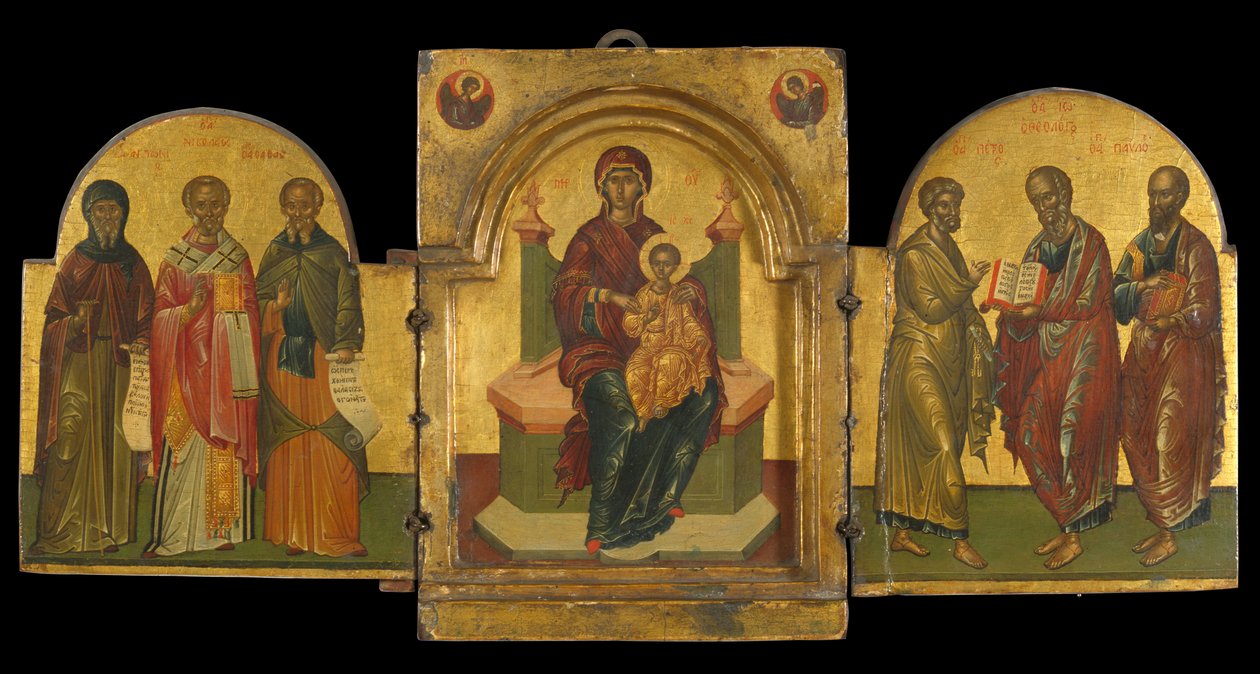 Üç Parçalı (panelde yumurta tempera) by Andreas Rico