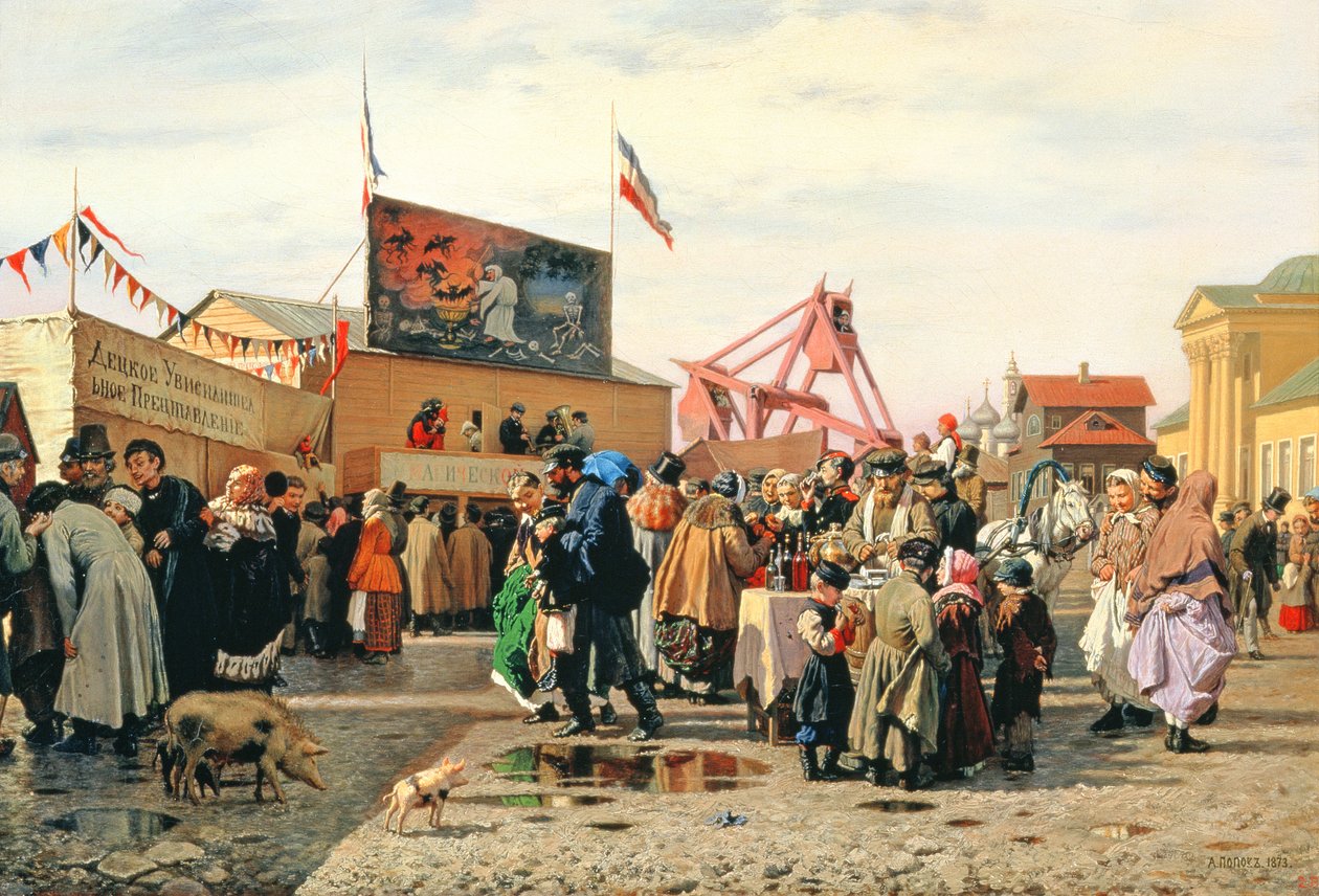 Stalls for Easter Week in Tula, 1868  by Andrei Andreevich Popov