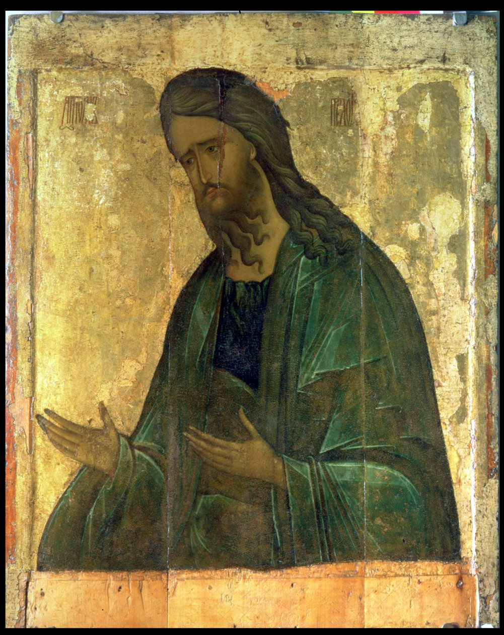 Vaftizci Yahya Simgesi (panelde tempera) by Andrei Rublev