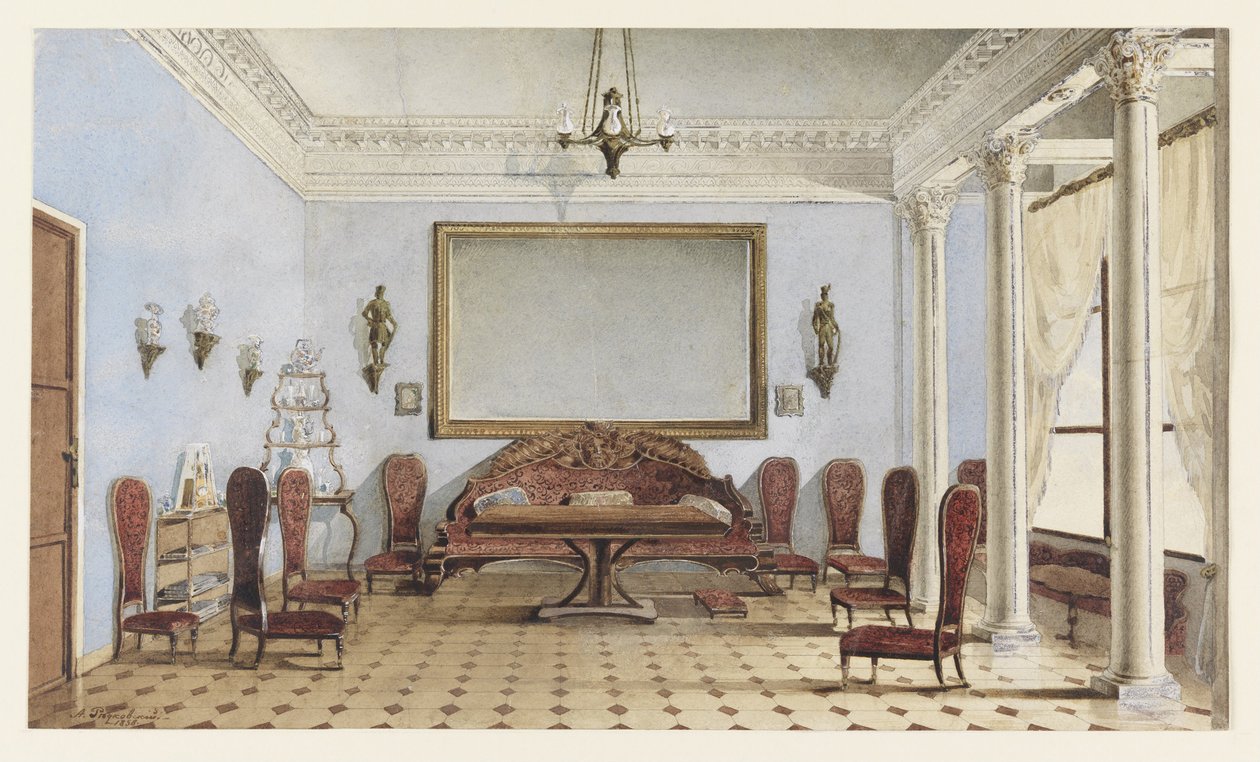 Salon İçi, 1858 by Andrei Alexeevich Redkovsky