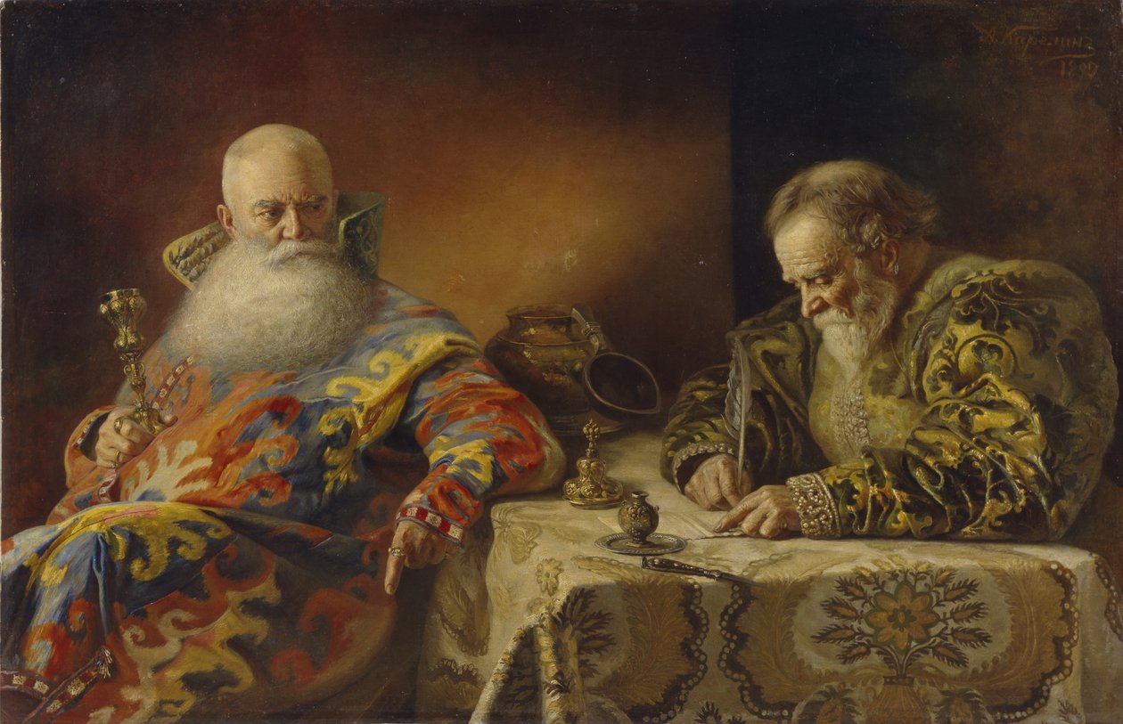 Bir ferman yazılır, 1890 by Andrei Andreevich Karelin