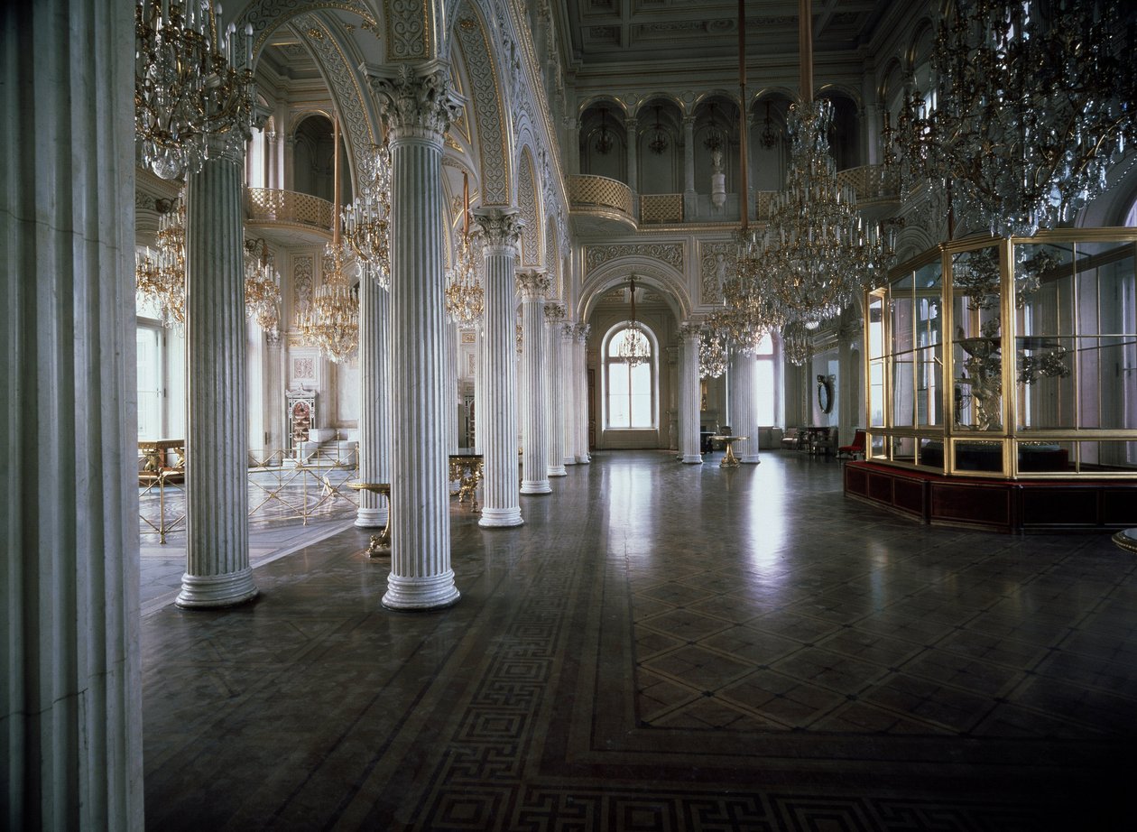 Andrei Ivanovich Stakenschneider (1802-1865) 1850-1858 Hermitage Müzesi, Saint Petersburg tarafından projelendirilen Küçük Ermitaj Köşk Salonu