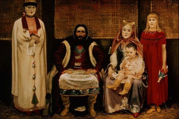 Onyedinci Yüzyılda Bir Tüccar ve Ailesi by Andrei Petrovich Ryabushkin
