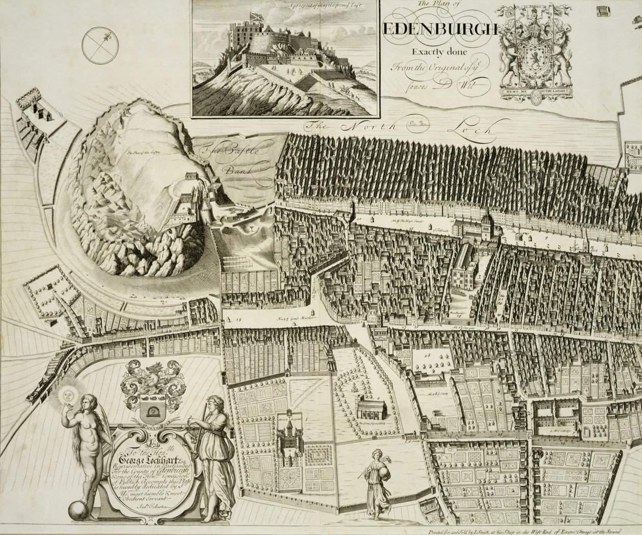 Edinburgh Planı, pub. John Smith (c.1652-1742) c.1710 tarafından by Andrew Johnston