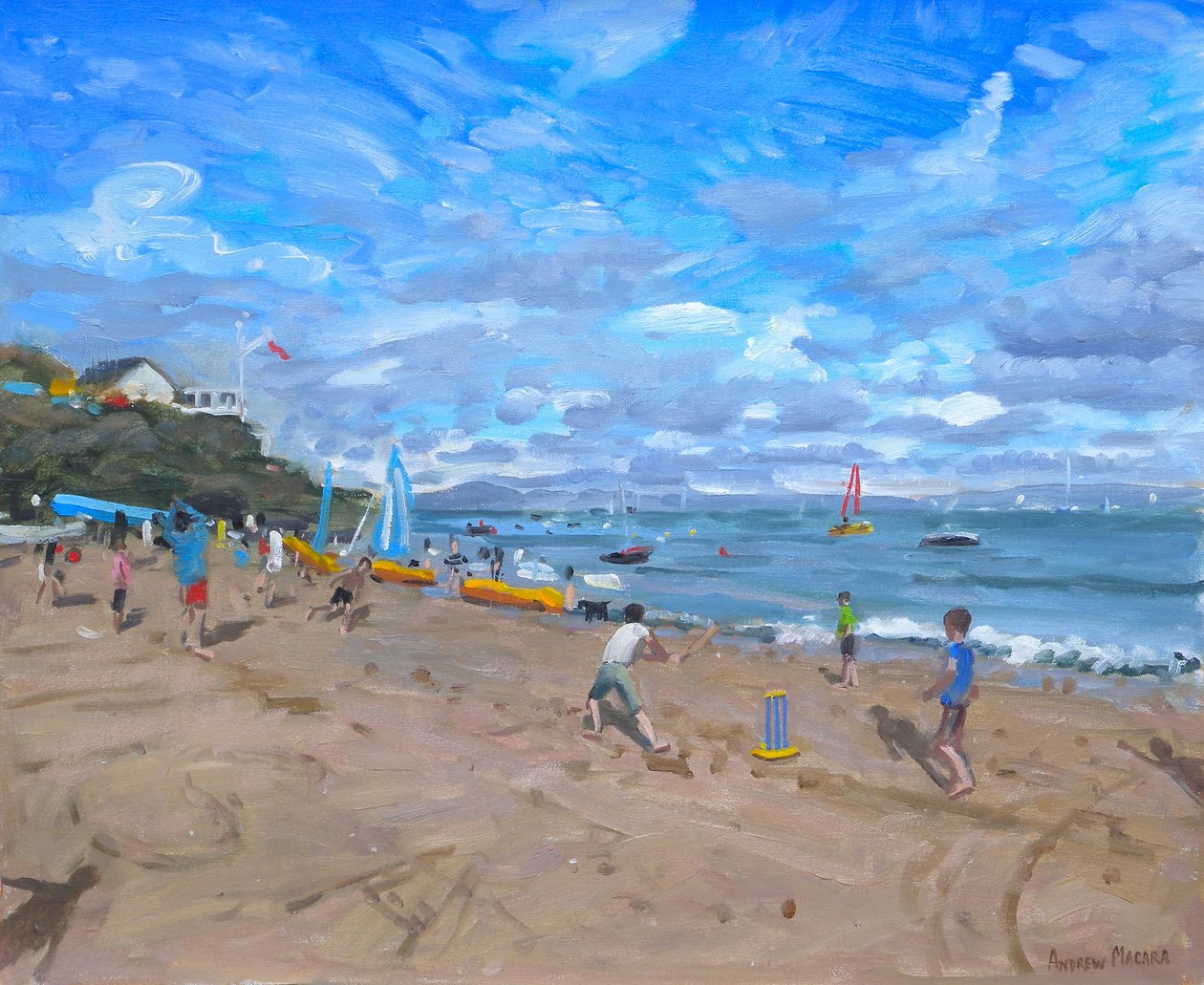 Plaj kriketi, Abersoch, 2013, by Andrew Macara