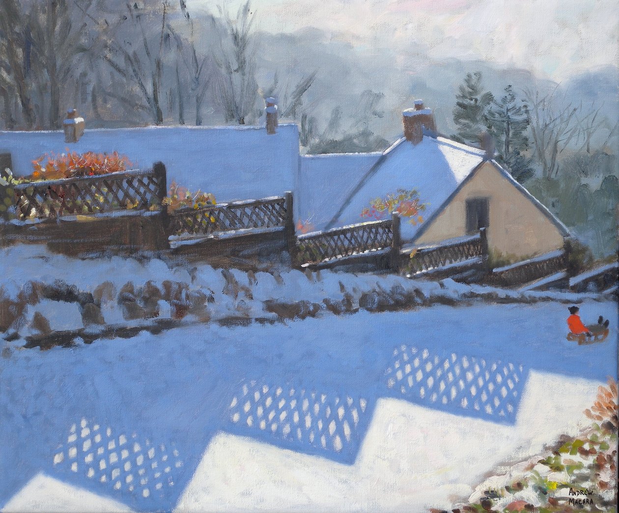 Fence Shadows, 2009 (tuval üzerine yağlı boya) by Andrew Macara