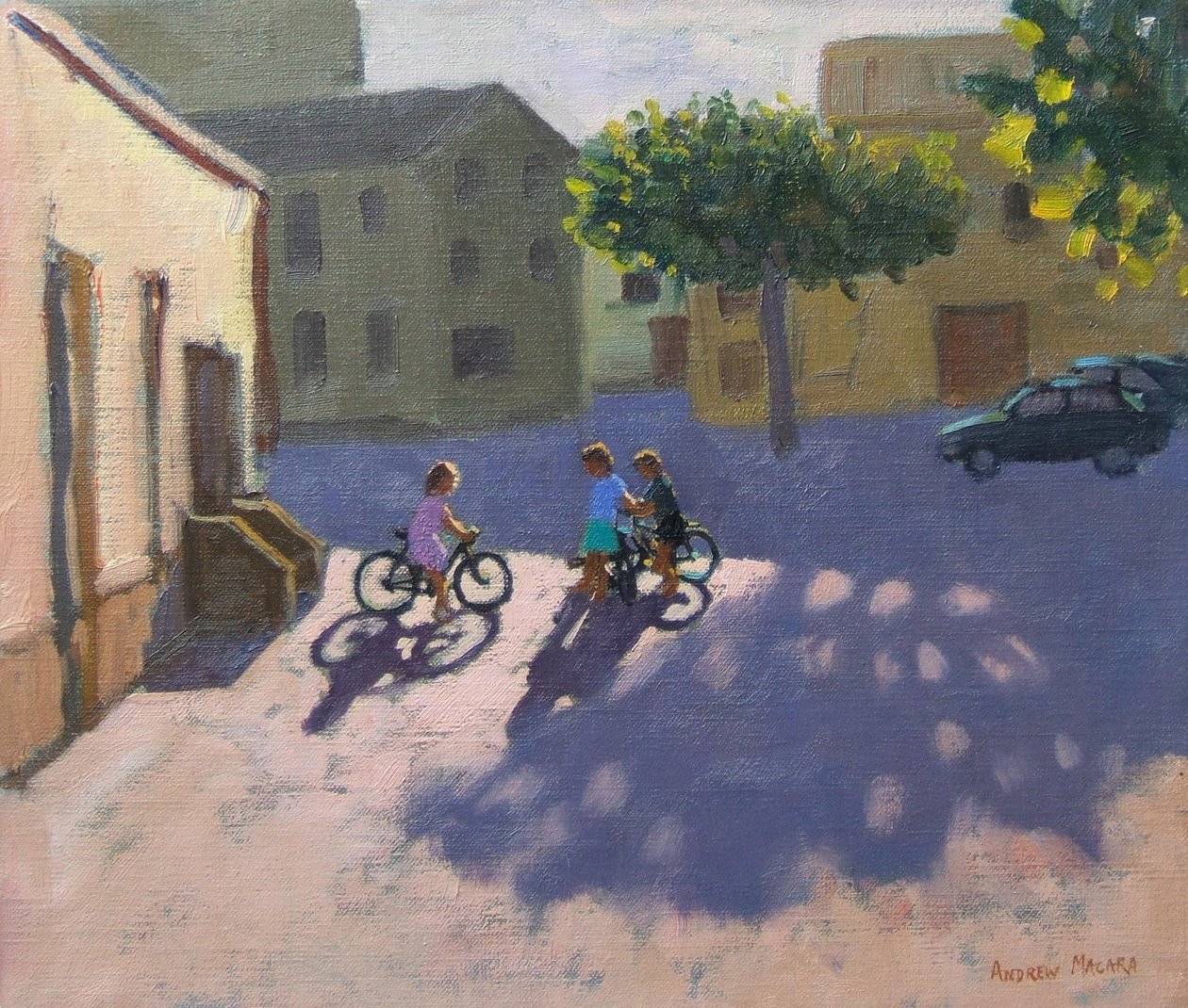 Bisikletli üç çocuk, İspanya by Andrew Macara