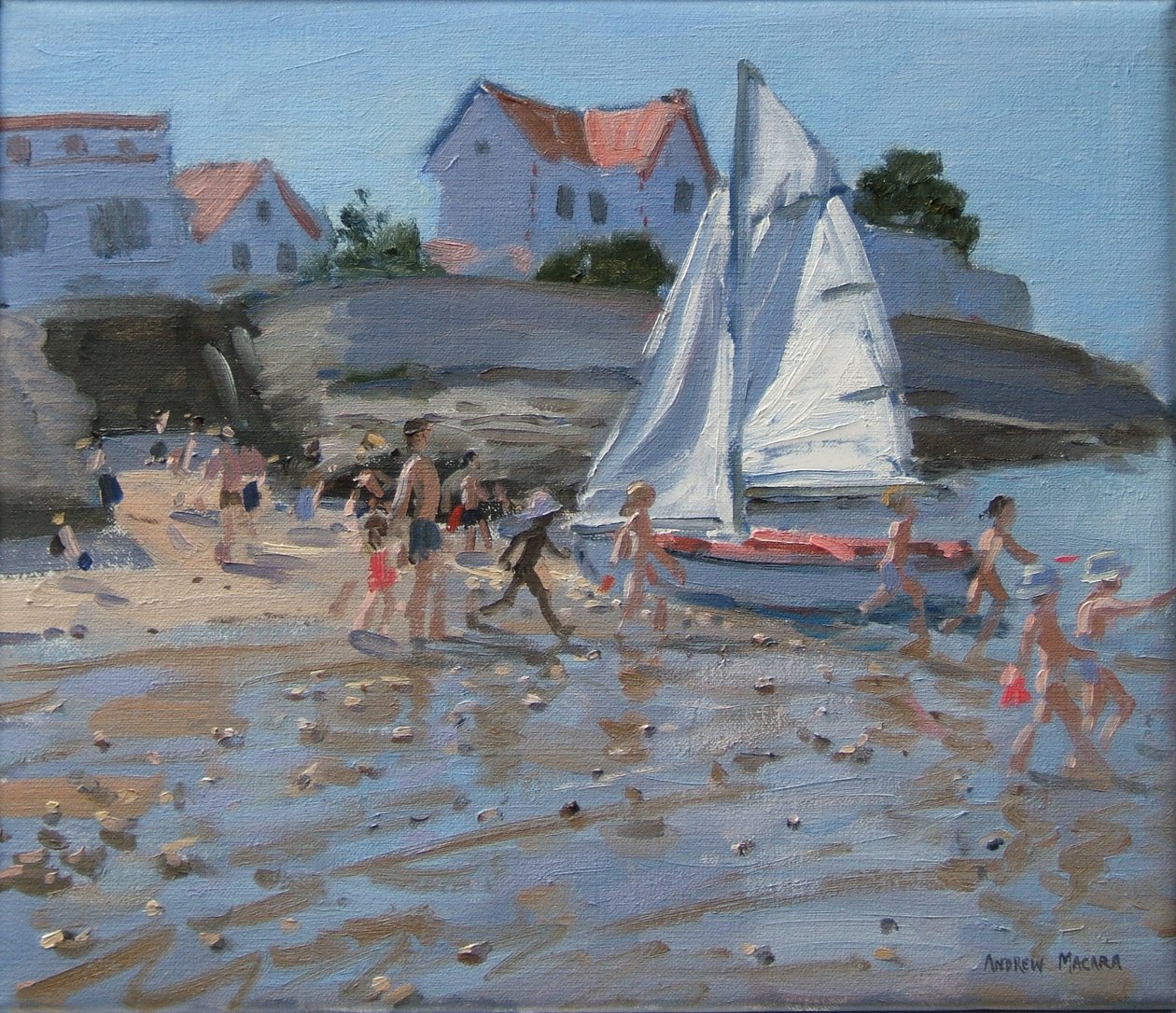 Beyaz yelkenli, Palais sur Mer, Fransa by Andrew Macara