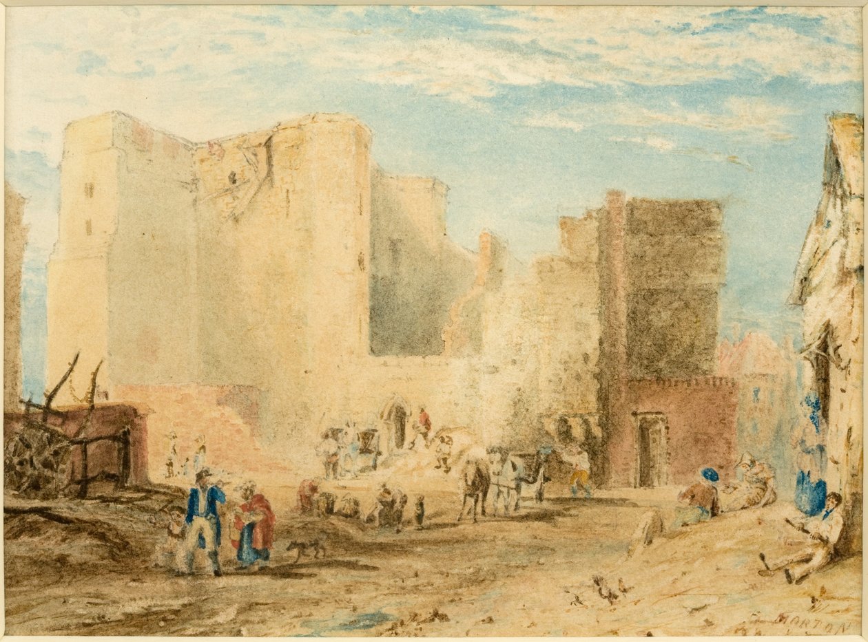 Yeni Kapının Yıkımı, Newcastle upon Tyne 1823 (mürekkep) by Andrew Morton