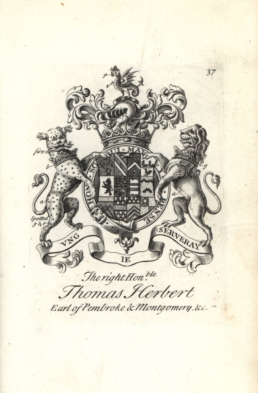 Sağ onurlu Thomas Herbert, Pembroke ve Montgomery 8. Earl arması ve arması by Andrew Johnston