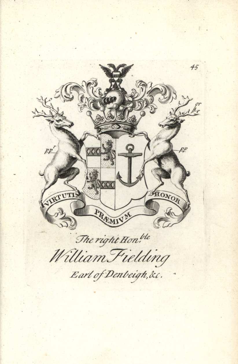 Sağ onurlu William Fielding, Denbeigh 5 Earl arması ve arması by Andrew Johnston