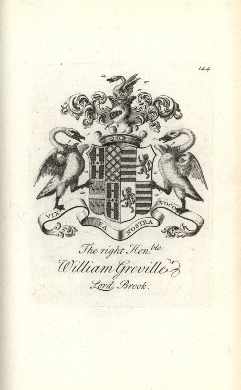 Sağ onurlu William Greville, 7 Baron Brooke arması ve arması by Andrew Johnston