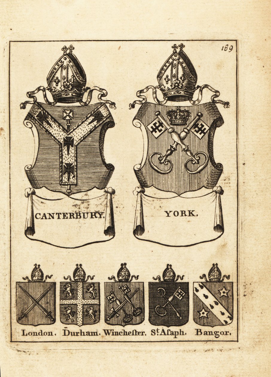 Canterbury, York, Londra, Durham, Winchester, St Piskoposlarının arması by Andrew Johnston