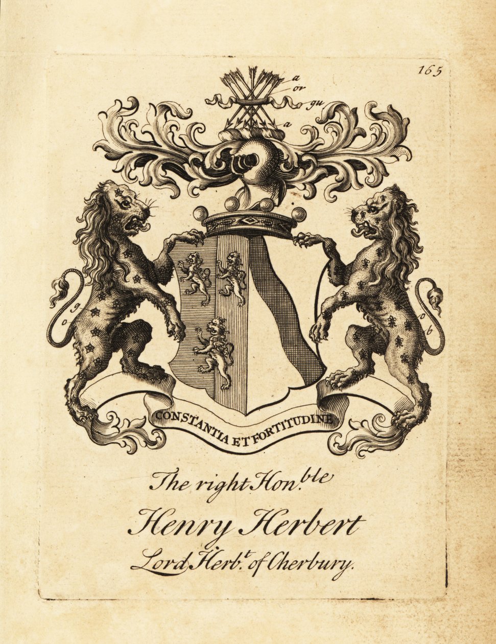 Saygıdeğer Henry Herbert, Cherbury Lordu Herbert, Cherbury Baron Herbert (veya Chirbury) arması by Andrew Johnston
