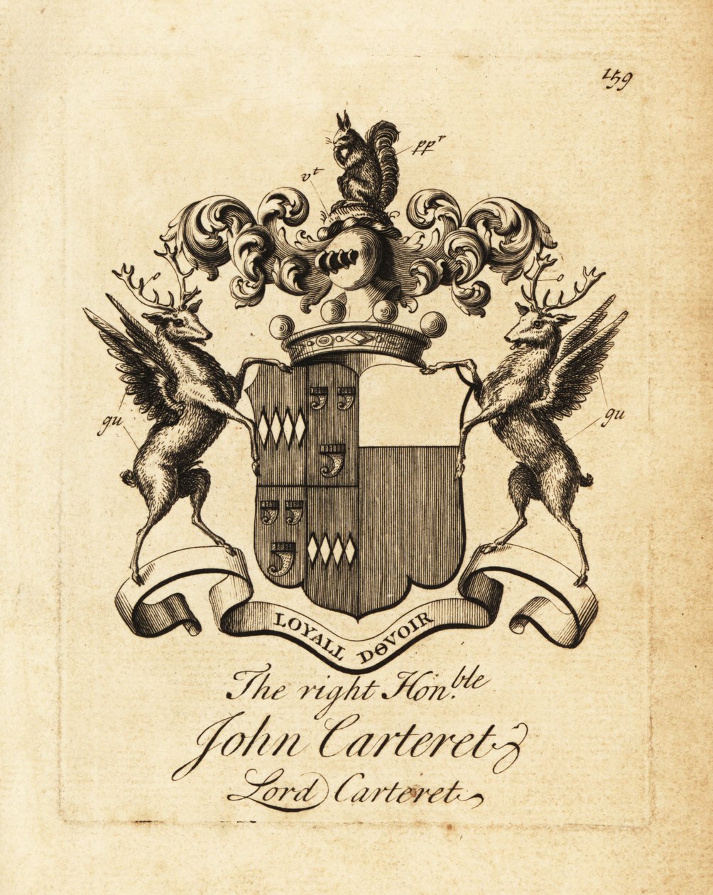 Sayın John Carteret, Lord Carteret, 2. Earl Granville, Sark'ın 7. Seigneur'u arması by Andrew Johnston