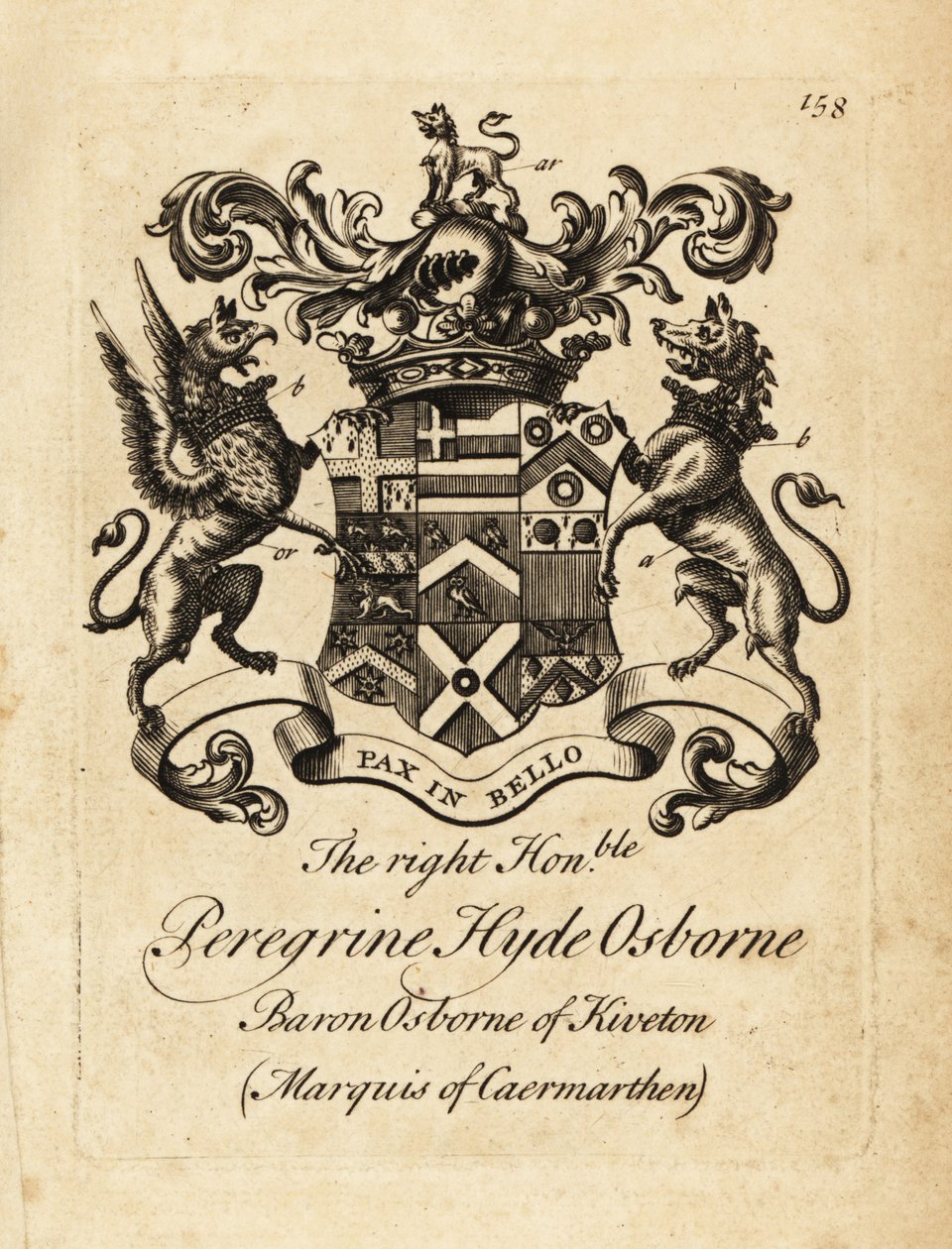 Sayın Peregrine Hyde Osborne, 2. Leeds Dükü, Vikont Osborne, Danby Kontu, Carmarthen Marki arması by Andrew Johnston