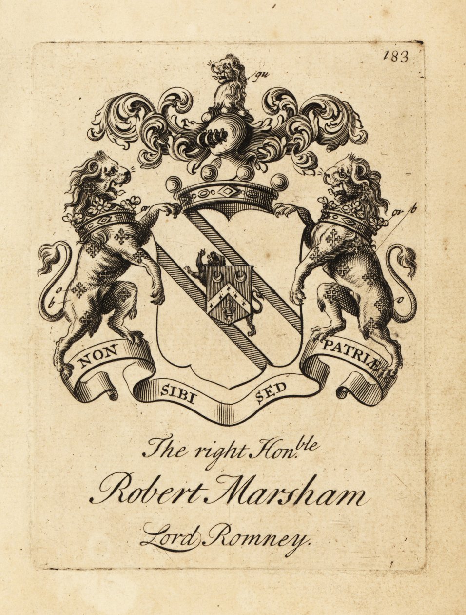 Sayın Robert Marsham, Lord Romney arması by Andrew Johnston