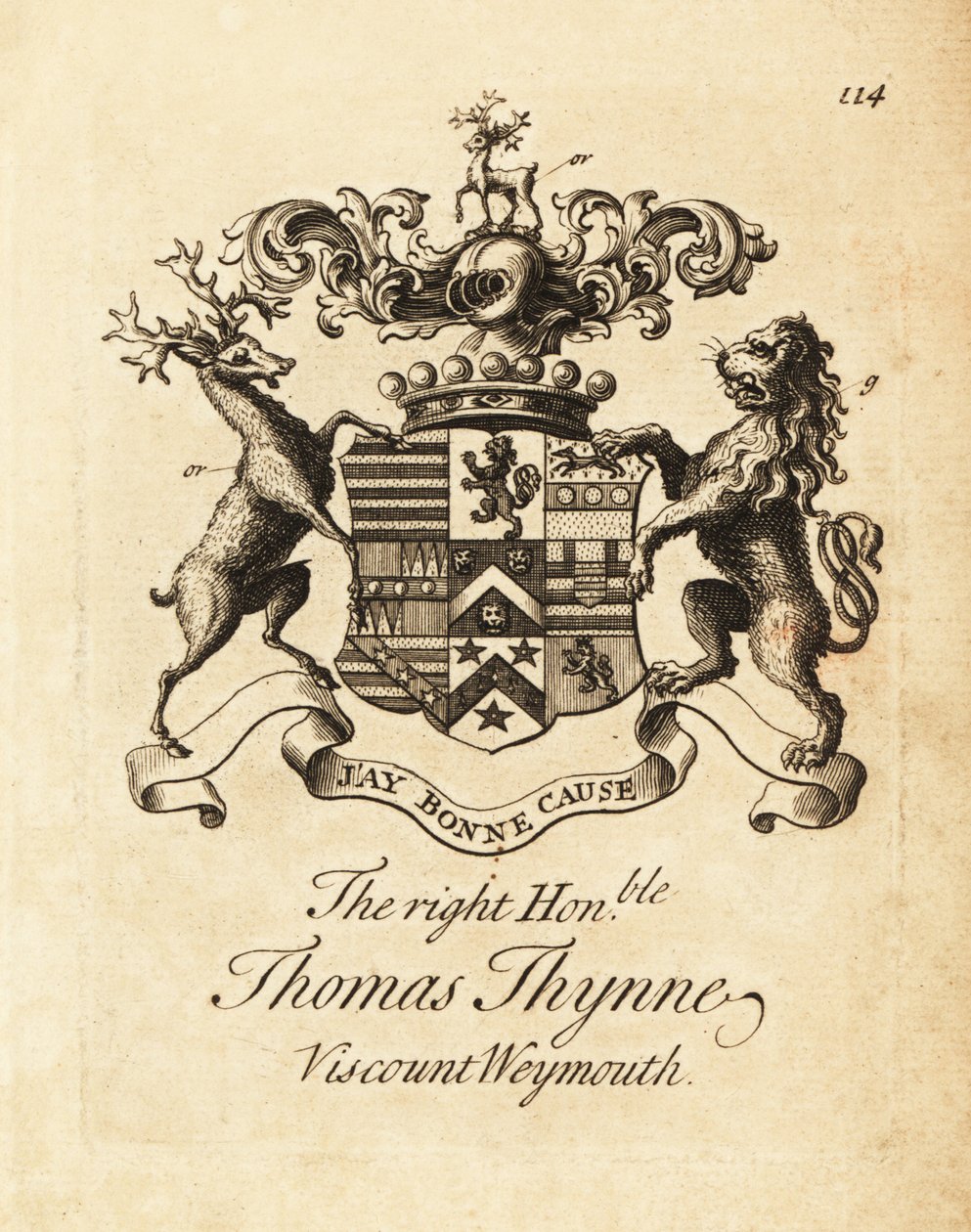 Sağ Saygıdeğer Thomas Thynne, 2 Vikont Weymouth arması by Andrew Johnston