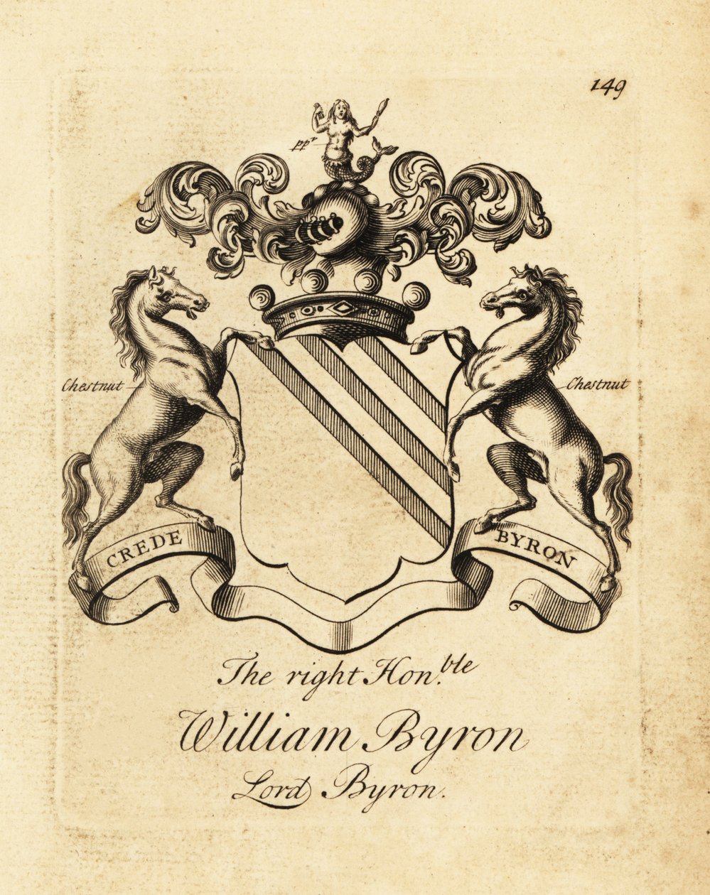 Saygıdeğer William Byron, Lord Byron, 4. Baron Byron (1670-1736) arması by Andrew Johnston