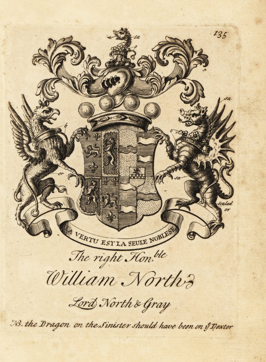 Çok Saygıdeğer William North, Lord North & Gray, 6. Baron North, 2. Baron Gray arması by Andrew Johnston