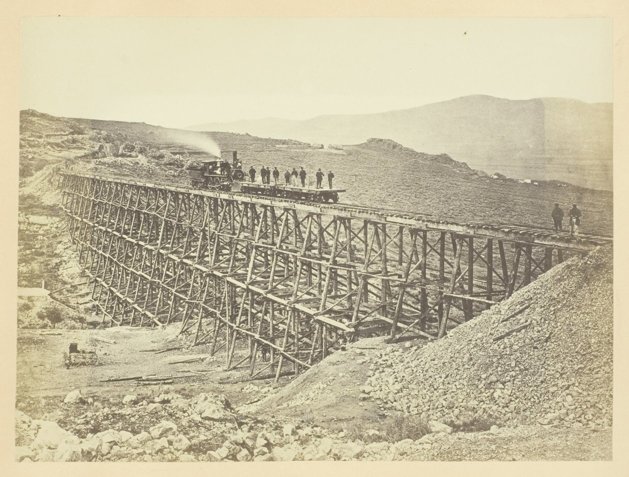 Trestle Work, Promontory Point, Salt Lake Valley by Andrew Joseph Russell