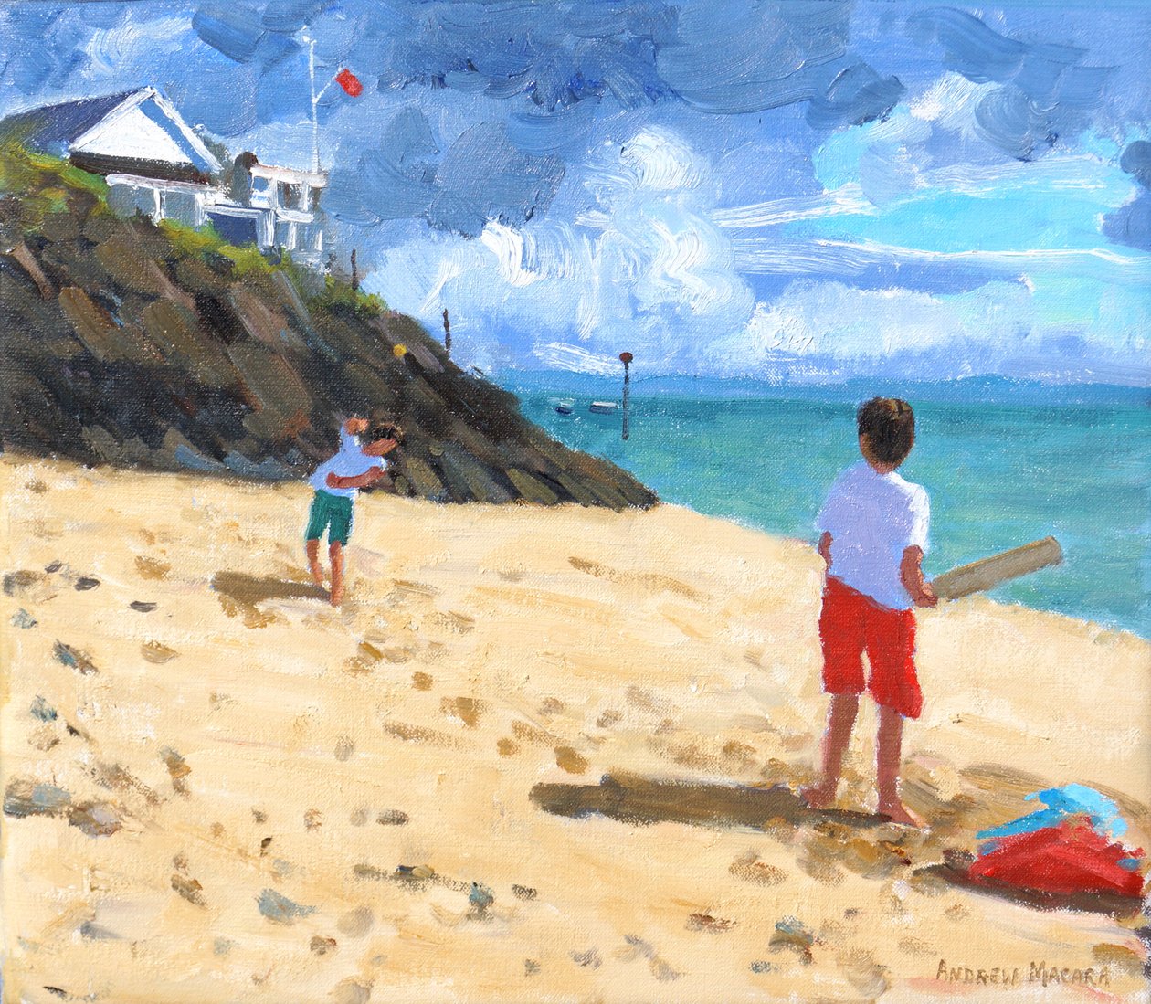 Bowling ve vuruş,Abersoch,2015, by Andrew Macara