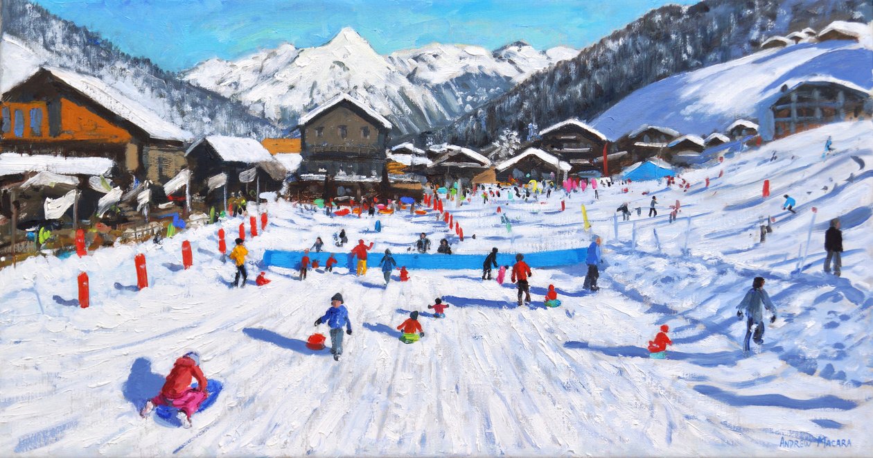 Çocuk kızağı, Les Gets, Fransa, by Andrew Macara