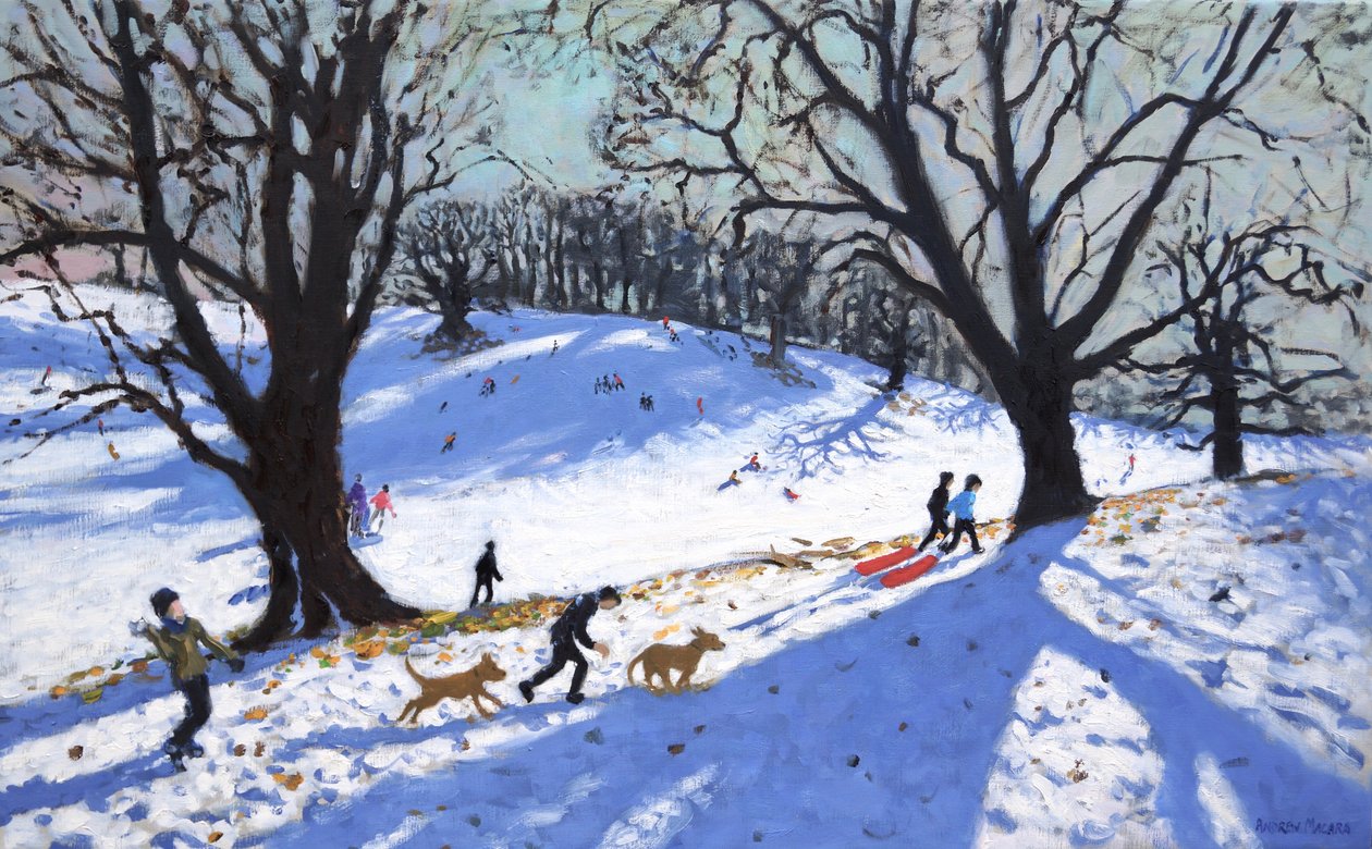 Noel Günü, Calke Manastırı, Derby, 2017 (tuval üzerine yağlı boya) by Andrew Macara