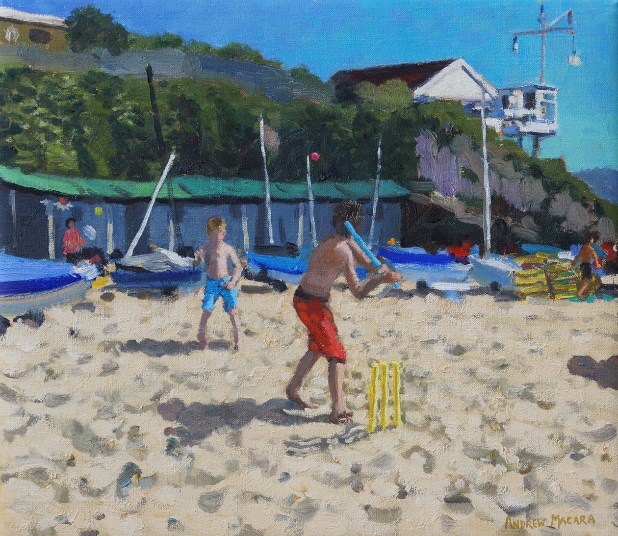 Kriket ve sarı kütükler, Abersoch by Andrew Macara
