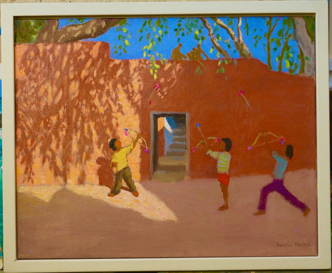 Yay ve ok oynamak, Hindistan, 2005 (tuval üzerine yağlı boya) by Andrew Macara