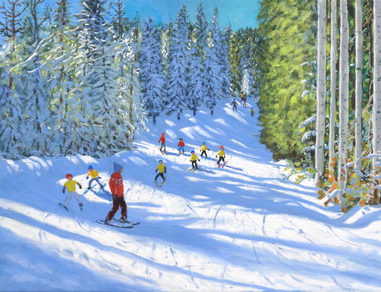 Kayak dersi,Samoens,Fransa,2020,(tuval üzerine yağlı boya) by Andrew Macara