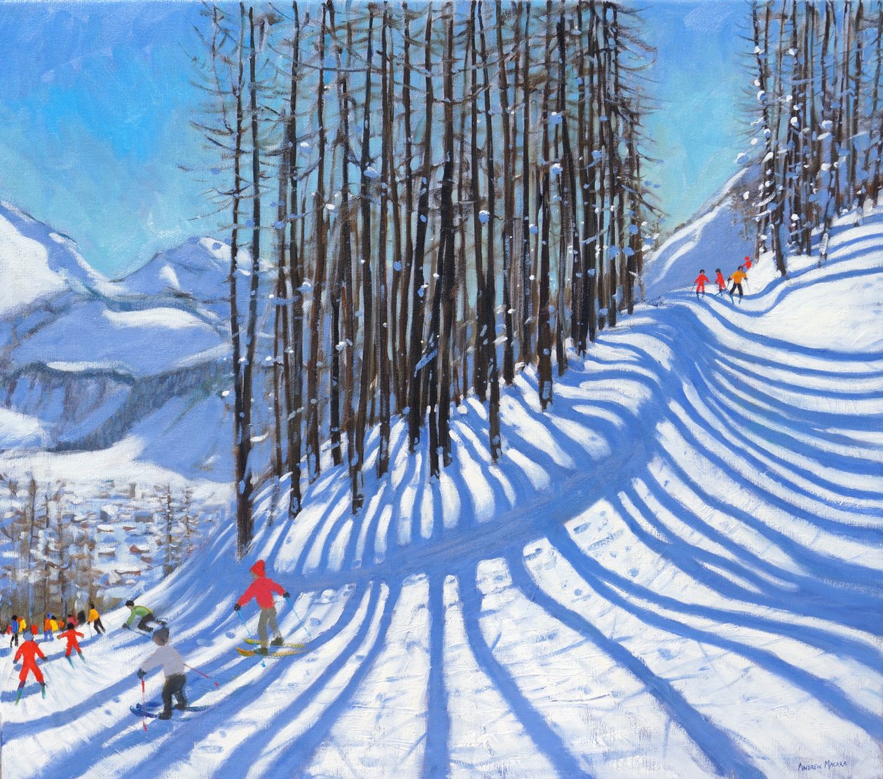Kayak,La Daille,Tignes,Fransa.2015,(tuval üzerine yağlı boya) by Andrew Macara