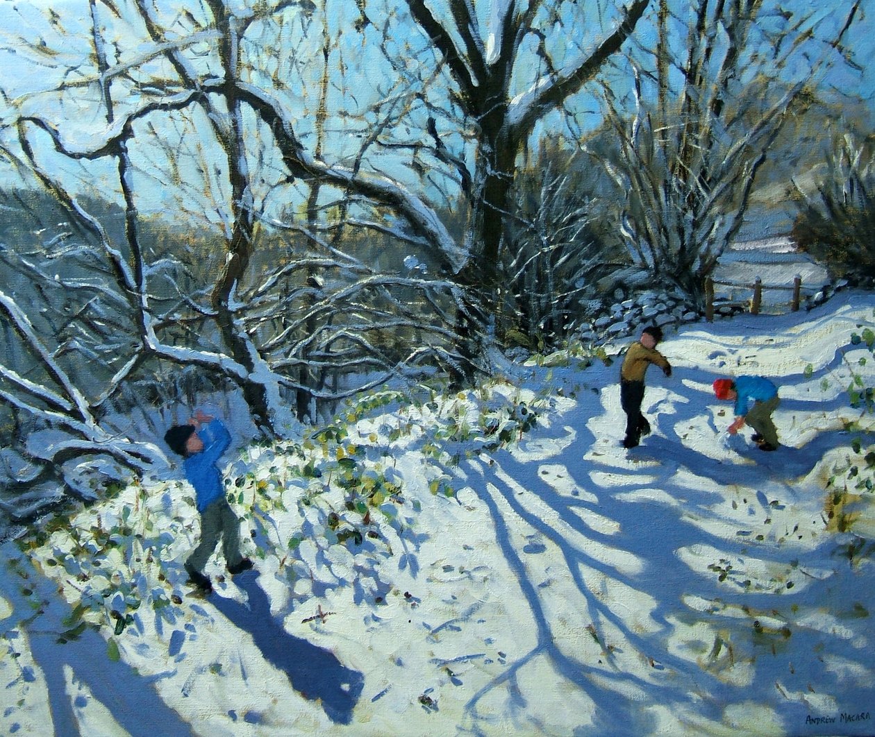 Kartopu savaşı, Derbyshire (tuval üzerine yağlı boya) by Andrew Macara