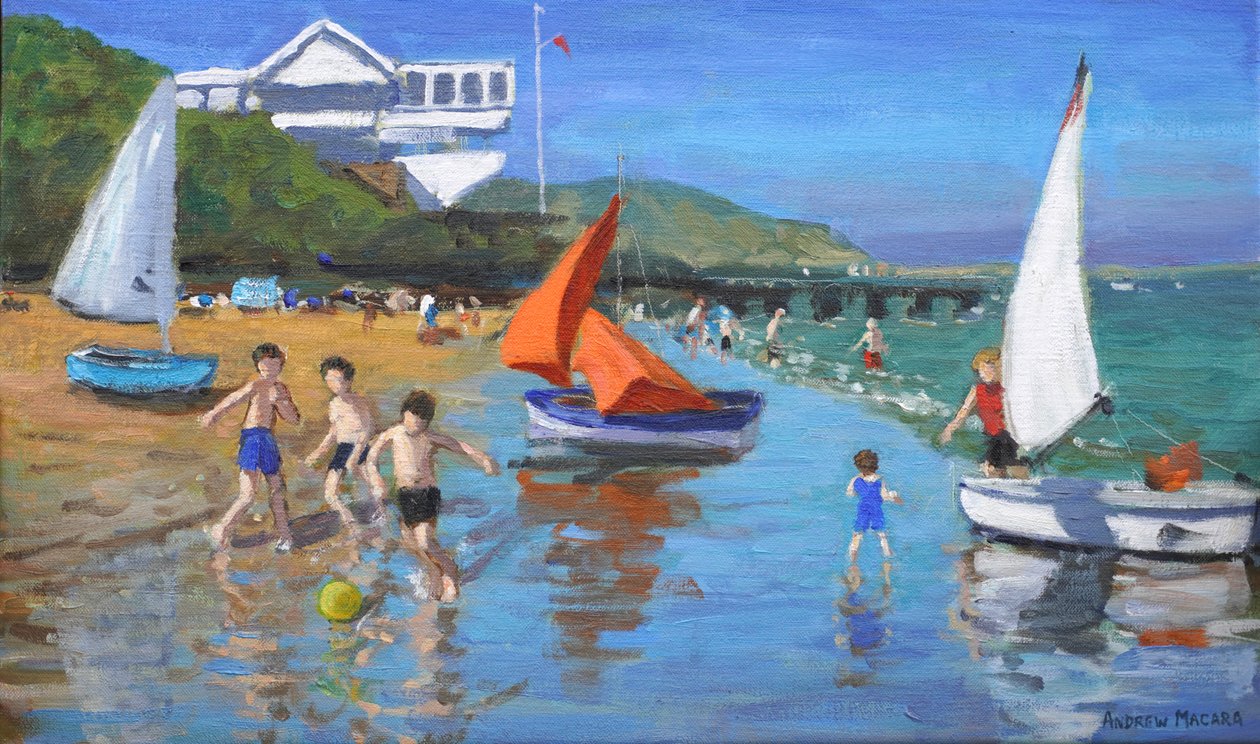 Abersoch#39;ta Yaz, 2015 (tuval üzerine yağlıboya) by Andrew Macara