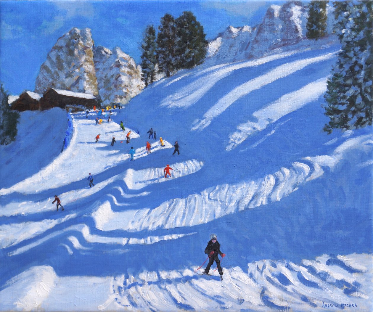 Güneş ve gölgeler, Kitzbühel, Avusturya, 2022 (tuval üzerine yağlı boya) by Andrew Macara