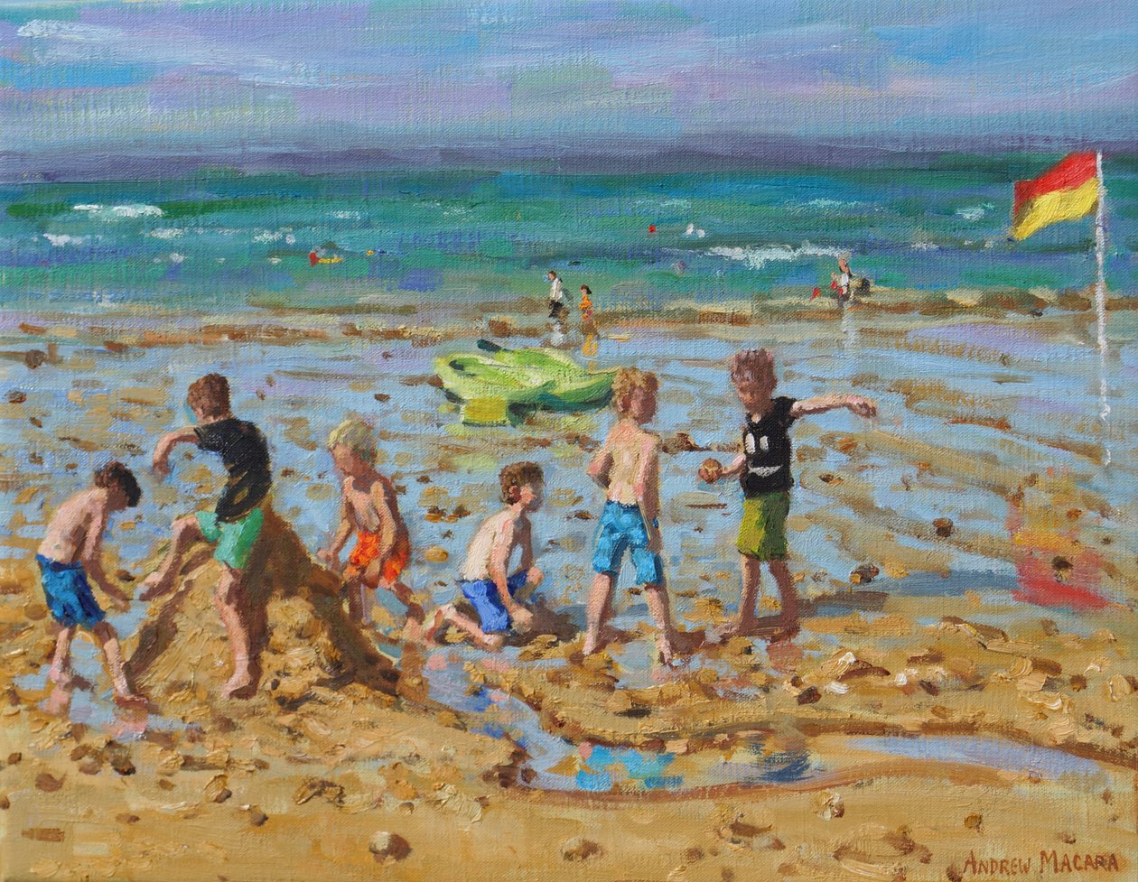 Kumdan kale, Wells-next -the- sea, Norfolk, 2019,(tuval üzerine yağlı boya) by Andrew Macara