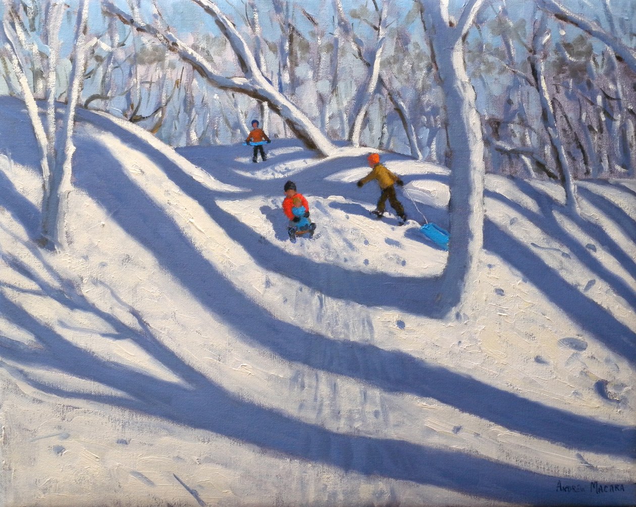 Kış, Bramcote, Nottingham, 2009 (tuval üzerine yağlı boya) by Andrew Macara