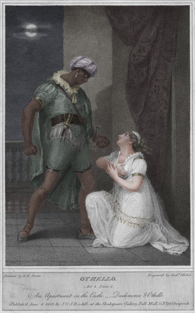Otello. Perde 4. Sahne 2. Kalede Bir Apartman. Desdemona ve Othello, 1801. by Andrew Michel