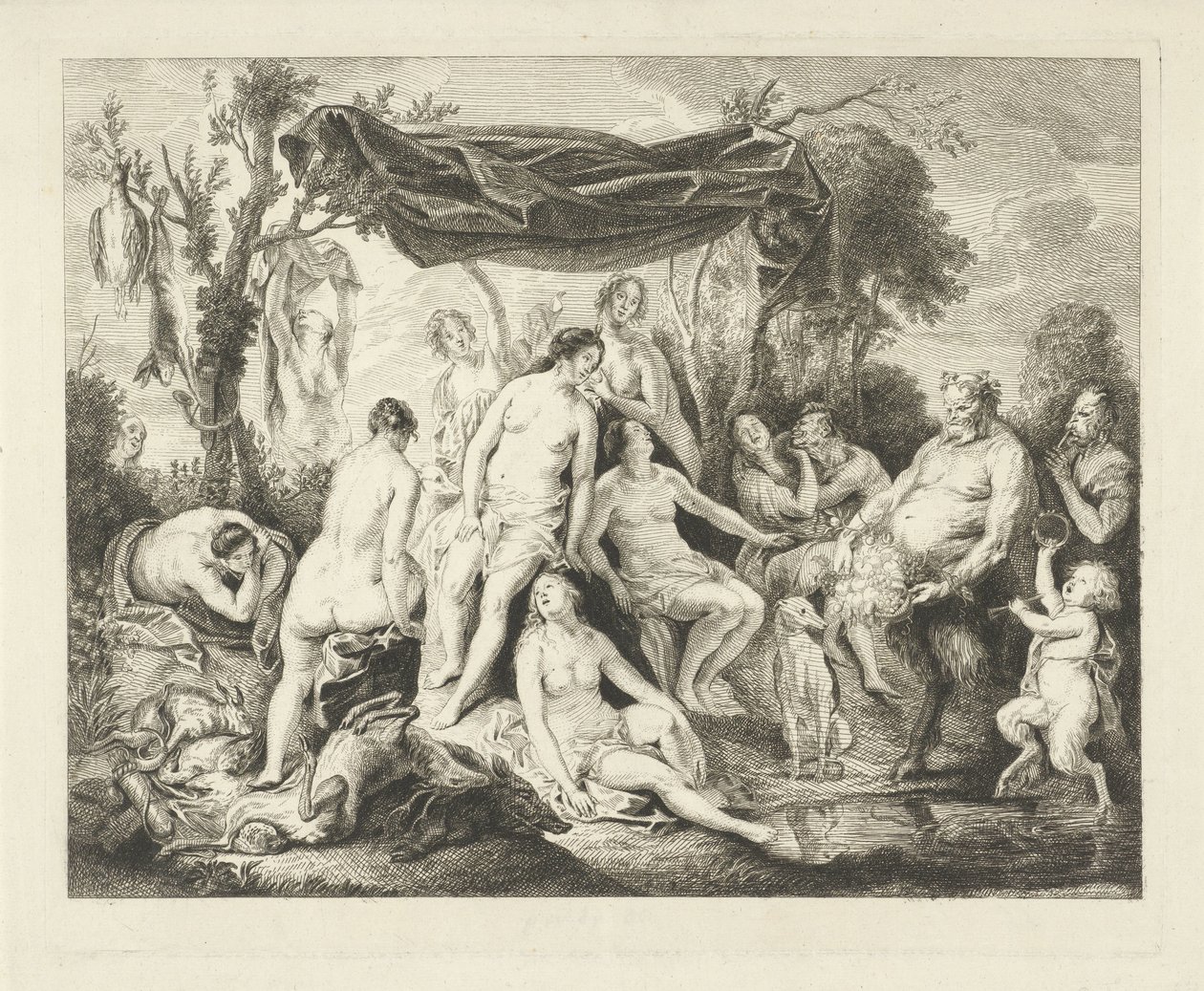 Diana ve Silenus Banyosu by Andries Lens