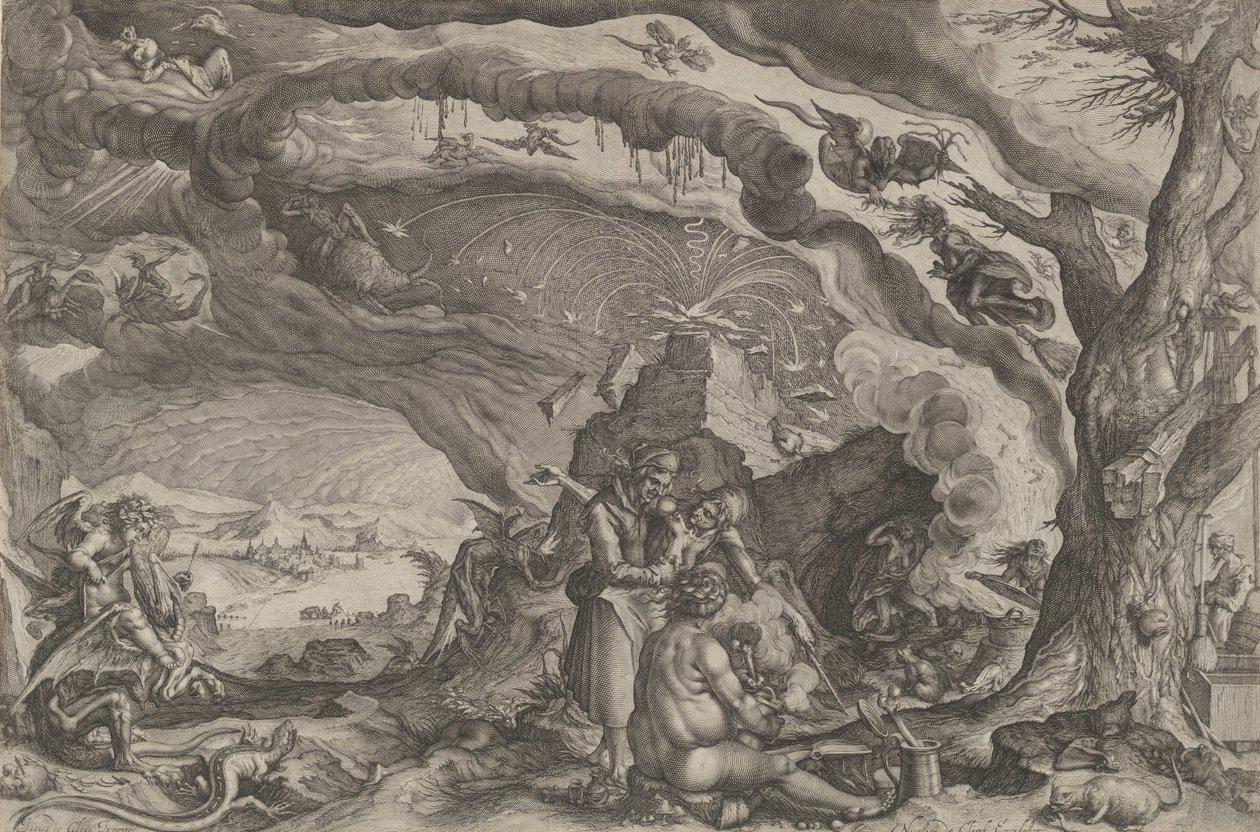 Şabat Gününe Hazırlanan Cadılar, ca. 1610. by Andries Stock