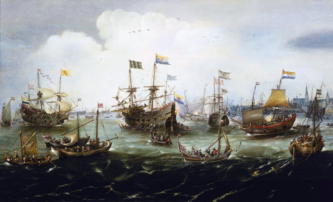 Hollanda filosunun dönüşü, 1 Mayıs by Andries van Eertvelt
