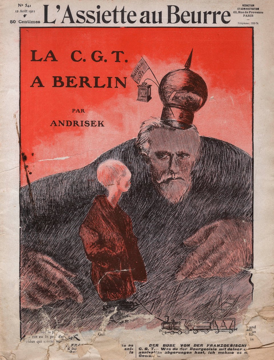 CGT, Fransız Sendikası, Fransız Hiciv Dergisi 'L'Assiette au Beurre' Kapağı by Andrisek Andrisek