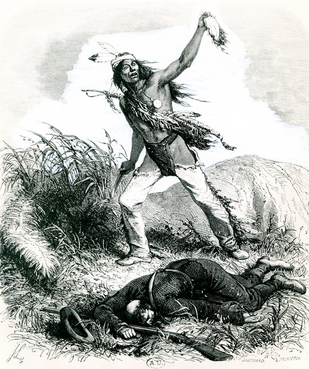 Kızılderililerin Ölü Düşmanı Ayırmaları, 1867 by Ange Louis 1815 72 after Janet